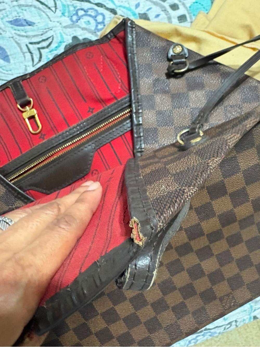 Louis Vuitton Neverfull MM (Damier Ebene) – Prime Restoration Project - Picture 11 of 14